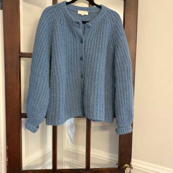 Sezane Emile Cardigan in Summer Blue, Size XXL - Picture 1 of 6
